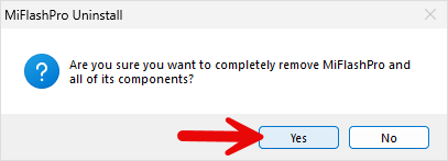Miflashpro Uninstall Confirm